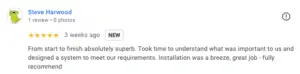 Shady Solar Sales 2 Google Review left by Mr Hammond. After installation of solar panels.