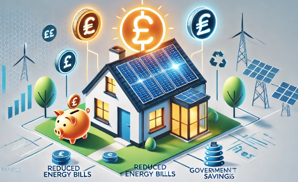 Image showing financial savings with solar panels.