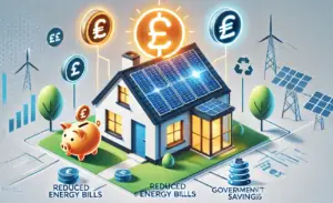 Financial Savings with Solar Panels 1 Image showing financial savings with solar panels.