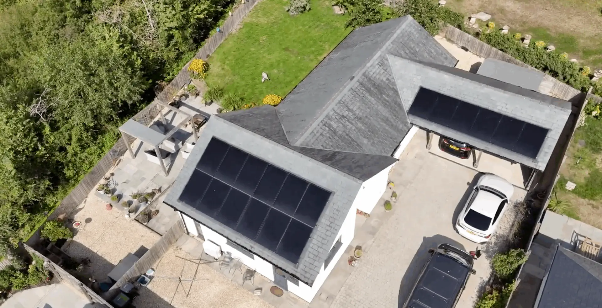 Starks Solar panel installation on a slate roof in Dorset